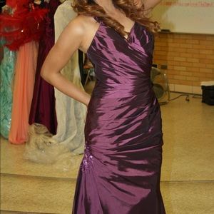 Prom mermaid halter dress in deep purple/Auvergne